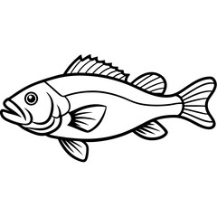 Grouper line art vector