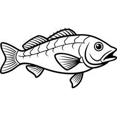 Grouper line art vector
