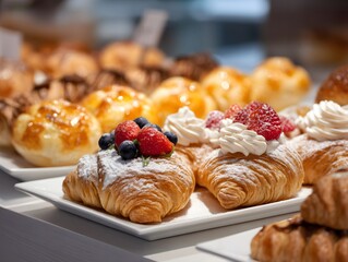 Assorted Pastries on White Plate