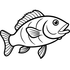 Grouper line art vector