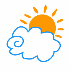 Sunrise Behind the Cloud – Minimalist Weather Icon