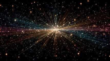 Naklejka premium Cosmic explosion, radiant burst of stars