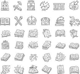 Minimalist Education and Learning Line Icons Set
