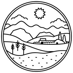 Great Victoria Desert line art vector