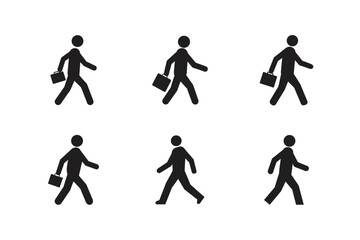 walking person icon eco commuting silhouette vector art