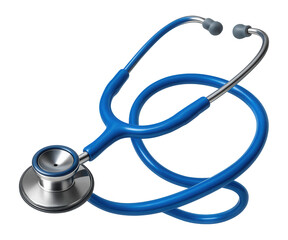 Bright blue stethoscope medical instrument.