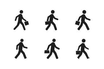walking person icon eco commuting silhouette vector art