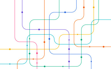 Circuit connect lines and dots. Network technology and Connection concept. Decentralized network nodes connections