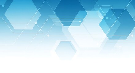 Obraz premium Blue geometric abstract background with hexagons and lines image