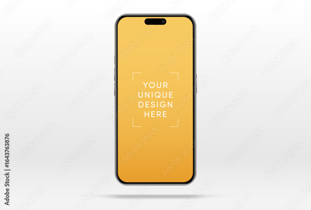 Poster realistic smartphone mockup. mobile phone vector with isolated on white background. device front vie