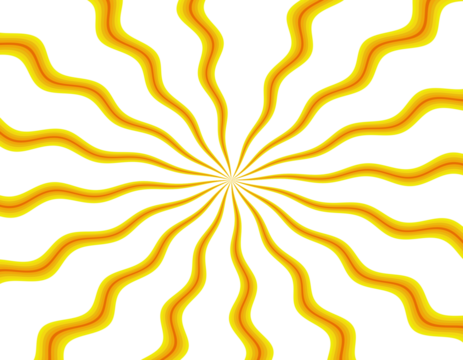 Radial sun burst on transparent background. Yellow retro style warm sun light pattern with glowing sharp rays, ideal for comic style designs, sale banners or posters. - Powered by Adobe