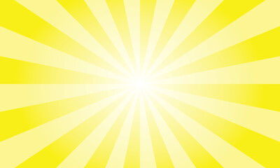 Canary Yellow Sunburst Background. Abstract Rays Texture Background. Sunburst Background with Yellow Rays. Vector Illustration.