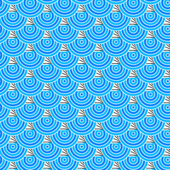 Japanese wave pattern blue and black geometric design. Seamless wave pattern background. Vector illustration.