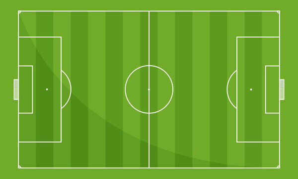Flat vector of a football or soccer pitch, sports related graphic element