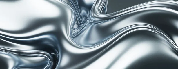 Fototapete Rund Metall Abstract 3D render of a swirling liquid metal vortex on a white background.  © Nadira Designer 