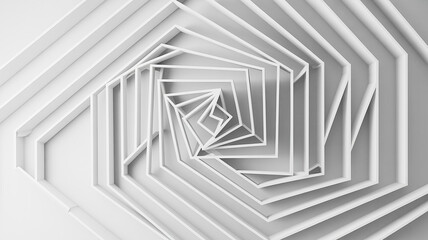 Abstract background with white paper cut layers and soft shadows.