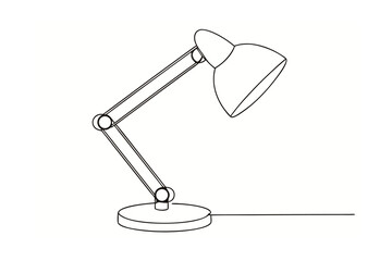 Single line drawing a desk lamp a light