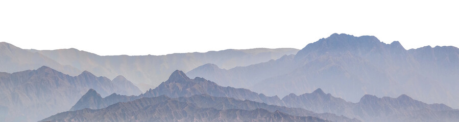 Aerial perspective moutains range isolated panoramic photo