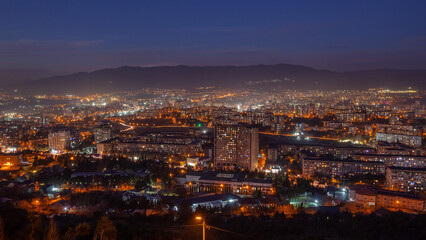 Old soviet residential district Gldani at night. Tbilisi