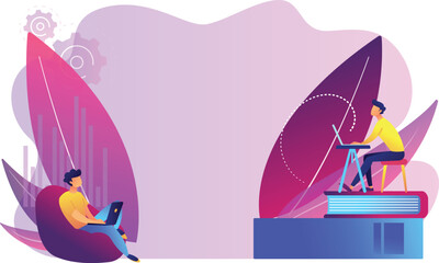 vector illustration of online education