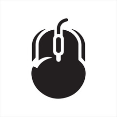 computer mouse vector silhouette clip art logo design concept illustration