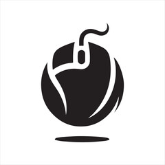 computer mouse vector silhouette clip art logo design concept illustration