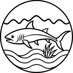 Great Barrier Reef line art vector