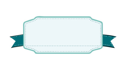 Teal ribbon banner label vector graphic design element for decoration and graphic design projects use case