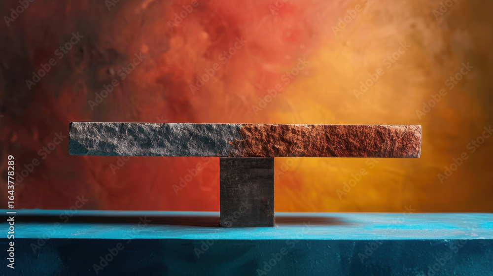 Aufkleber abstract shapes in balance create striking visual in infographic style, showcasing textured stone on