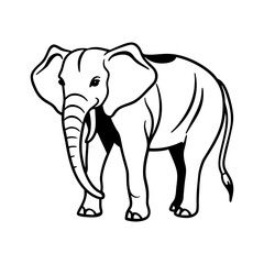 watercolor elephant silhouette vector line art