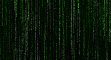 Luminous Green Data Streams on a Dark Cyberspace Screen