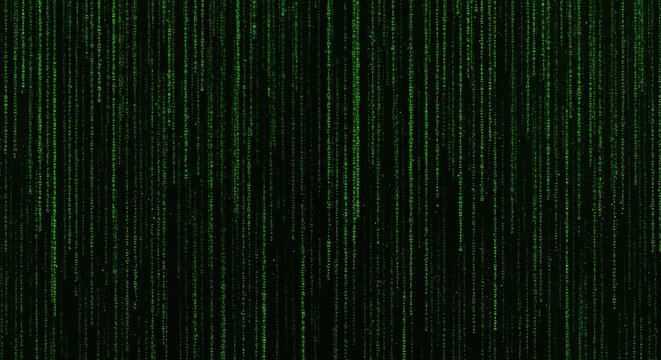 Luminous Green Data Streams on a Dark Cyberspace Screen