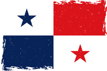 Flag of panama brush stroke grunge texture