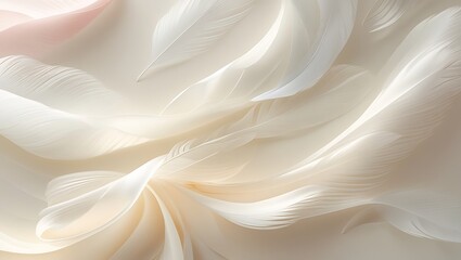 Obraz premium Delicate Feather and Fabric Texture in Soft Pastel Hues
