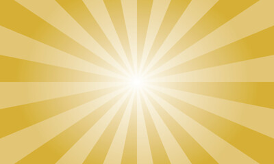 Metallic Gold Yellow Sunburst Background. Abstract Rays Texture Background. Sunburst Background with Yellow Rays. Vector Illustration.