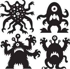 Silhouette monster black color