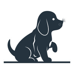 Fototapeta premium Adorable Puppy Silhouette Vector Illustration, Cute Dog Sitting Vector Design for Pet Lovers and Animal Enthusiasts