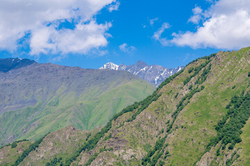 The beautiful mountainous landscape of Upper Khevsureti, Georgia