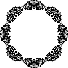 Vintage Ornamental Frame – Elegant Black Vector Border, PNG, 300 DPI 