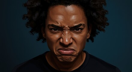 Obraz premium Closeup portrait of a young man expressing anger and rage on his face