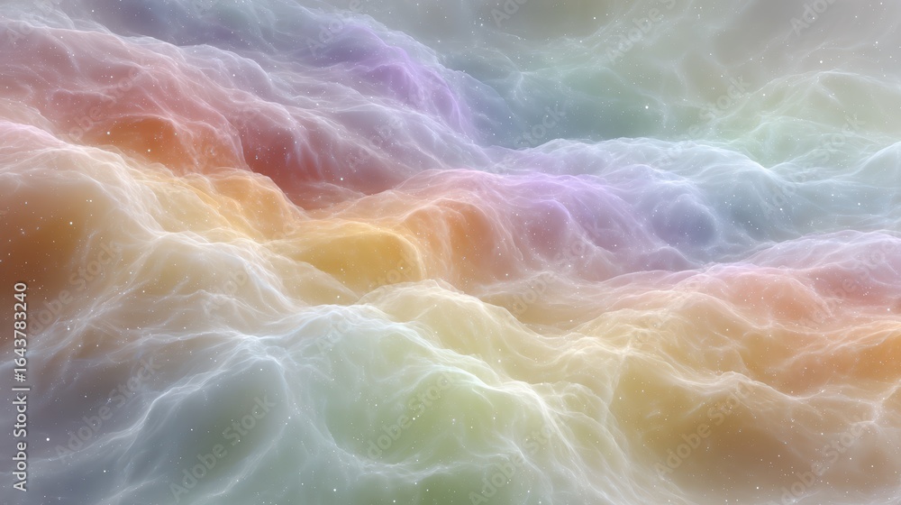 Poster colorful abstract cloudscape, a vivid view of mesmerizing cloud formations and patterns