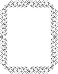 Vintage Ornamental Frame – Elegant Black Vector Border, PNG, 300 DPI 