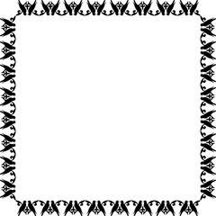 Vintage Ornamental Frame – Elegant Black Vector Border, PNG, 300 DPI 