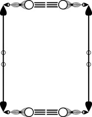 Vintage Ornamental Frame – Elegant Black Vector Border, PNG, 300 DPI 