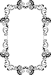 Vintage Ornamental Frame – Elegant Black Vector Border, PNG, 300 DPI 