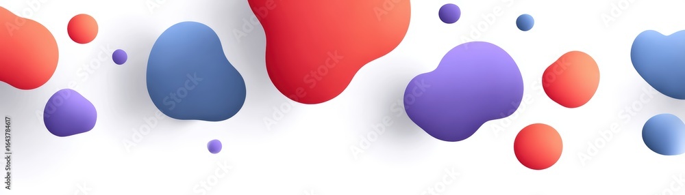 Aufkleber dynamic interplay of red and blue abstract shapes on a pristine white background