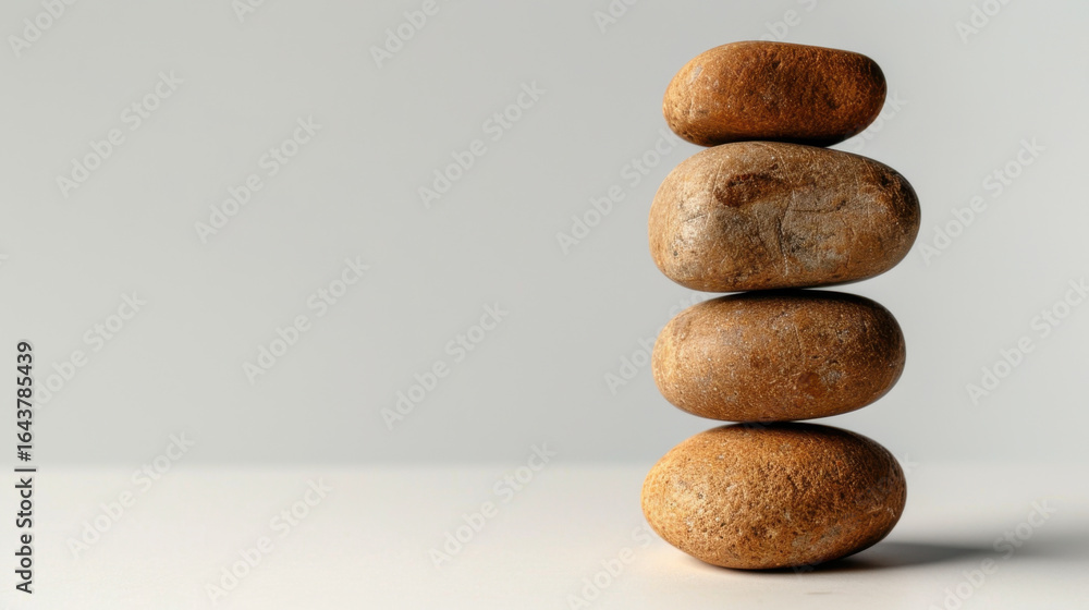 Aufkleber balanced stones create serene and calming atmosphere, symbolizing harmony and stability. smooth text