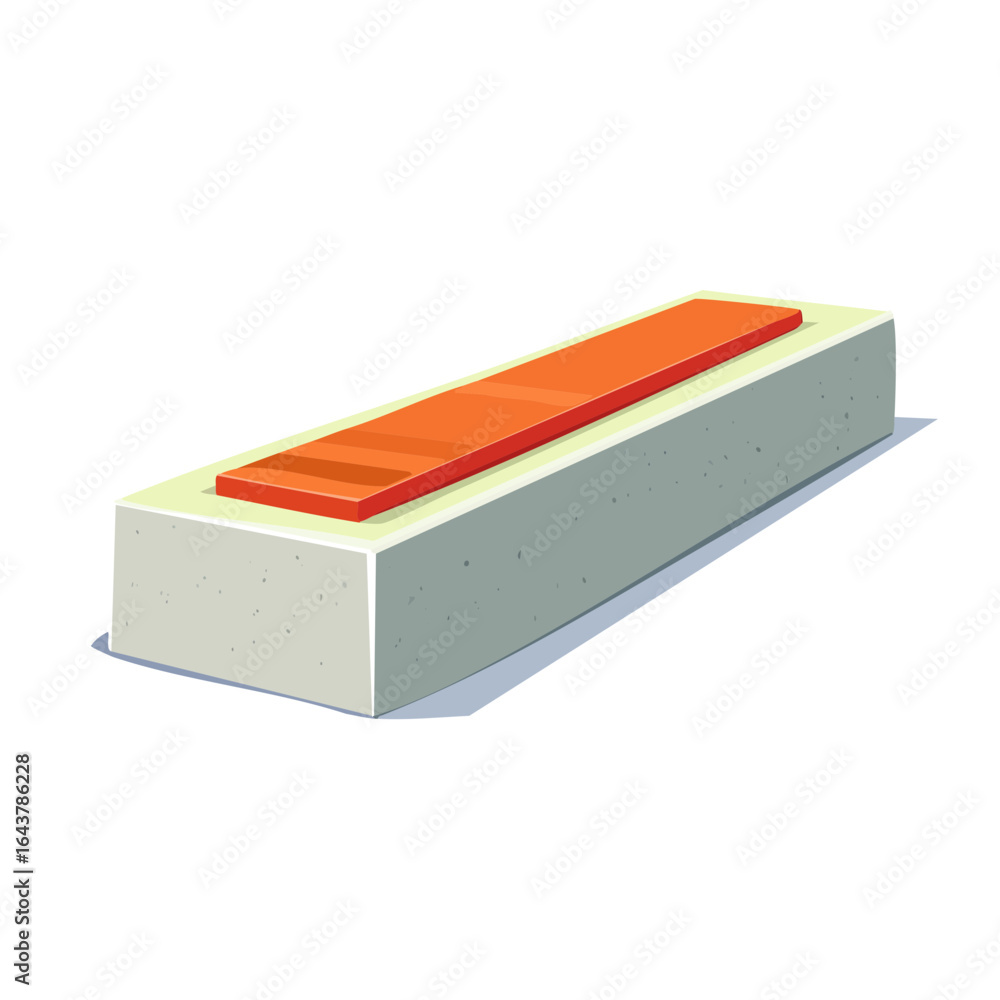 Aufkleber abstract geometric block illustration red cream color pallet 3d visual design