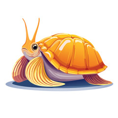 Cartoon Alien Creature with Shell Illustration Fantasy Wildlife Design