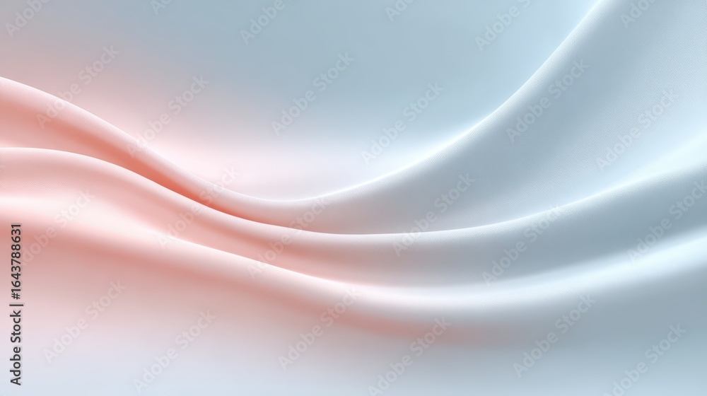 Poster dynamic flow, abstract white and red wave design on a smooth background